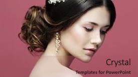  Presentation with pink wedding - Audience pleasing slide set consisting of dress studio portrait over pink backdrop and a violet colored foreground