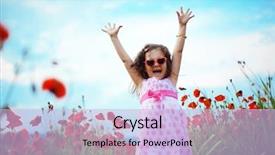  Presentation with poppy - Beautiful theme featuring dress up - cute child girl in poppy backdrop and a light blue colored foreground