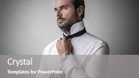  Presentation with creation of man - Presentation theme featuring dress up - handsome man dressing up background and a gray colored foreground