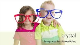  Presentation with kids playing - Amazing slides having dress up - happy kids playing together backdrop and a soft green colored foreground