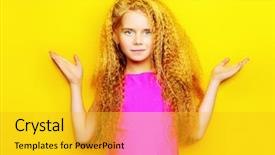  Presentation with joyful - Colorful presentation design enhanced with dress up - joyful little girl with beautiful backdrop and a gold colored foreground