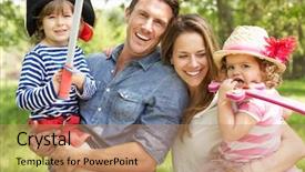  Presentation with children parents - Colorful presentation enhanced with dress up - parents playing exciting adventure game backdrop and a coral colored foreground