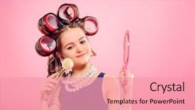  Presentation with hair dress - Beautiful slide set featuring dress up - portrait of a pretty little backdrop and a coral colored foreground