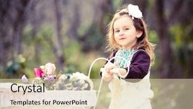  Presentation with pretty girl - Beautiful slide deck featuring dress up - pretty young girl with spring backdrop and a soft green colored foreground