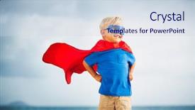 Presentation with superhero - Beautiful presentation theme featuring dress up - superhero kid backdrop and a sky blue colored foreground
