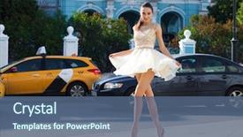  Presentation with spiritual growth - Amazing slide deck having dress walking on the street backdrop and a  colored foreground