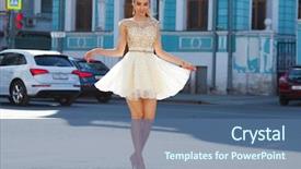  Presentation with growth - Theme featuring dress walking on the street background and a  colored foreground