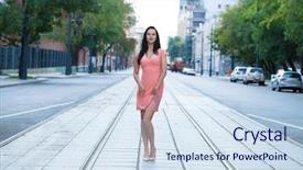  Presentation with spiritual growth - Audience pleasing presentation design consisting of dress walking on the street backdrop and a  colored foreground