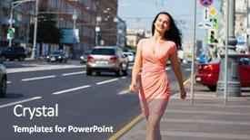  Presentation with biblical growth - PPT layouts having dress walking on the street background and a  colored foreground