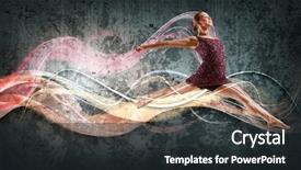  Presentation with girl in red dress - PPT theme featuring dress with a gray background background and a dark gray colored foreground