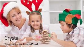  Presentation with christmas elf - Cool new slides with dressed as reindeer and elf backdrop and a coral colored foreground