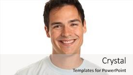  Presentation with college - Amazing slide set having dressed happy college student headshot backdrop and a light gray colored foreground