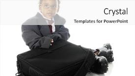  Presentation with dress shoes - Colorful slide set enhanced with dressed in an oversized business backdrop and a white colored foreground