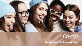  Presentation with different - Presentation having dressed in casual wear make background and a coral colored foreground