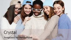  Presentation with different - PPT layouts featuring dressed in casual wear make background and a soft green colored foreground