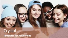  Presentation with tehnology - Audience pleasing presentation design consisting of dressed in casual wear make backdrop and a coral colored foreground