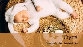  Presentation with angels - Audience pleasing slide deck consisting of dressed in rabbit costume easter backdrop and a  colored foreground