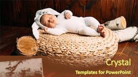  Presentation with cute baby - Beautiful PPT theme featuring dressed in rabbit costume easter backdrop and a  colored foreground