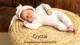  Presentation with newborn baby on his mothers and - Amazing PPT theme having dressed in rabbit costume easter backdrop and a  colored foreground