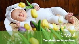  Presentation with newborn baby - Cool new slides with dressed in rabbit costume easter backdrop and a tawny brown colored foreground