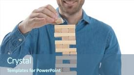  Presentation with brick - Presentation design with dressed man puts the latest background and a ocean colored foreground