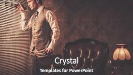  Presentation with well - Presentation with dressed man with a briefcase background and a dark gray colored foreground