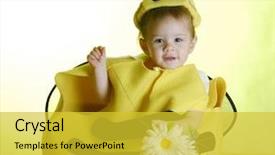 Presentation with one child back ground - Amazing presentation design having dressed up like a bee backdrop and a yellow colored foreground