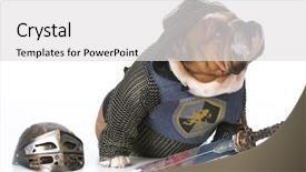  Presentation with knight - PPT theme having dressed up like a knight background and a light gray colored foreground