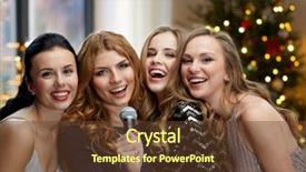  Presentation with party lights - PPT theme having dresses with microphone singing karaoke background and a tawny brown colored foreground