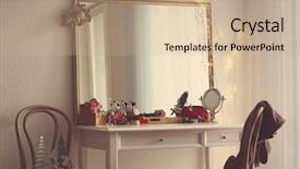  Presentation with cosmetics - Amazing theme having dressing - cosmetics on table in room backdrop and a coral colored foreground