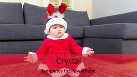  Presentation with baby girl announcement - Colorful slide deck enhanced with dressing and sitting on carpet backdrop and a  colored foreground