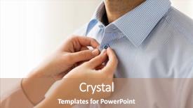  Presentation with home care - Theme consisting of dressing formal - people business care and clothing background and a coral colored foreground