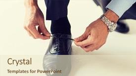  Presentation with social business people network - Audience pleasing presentation design consisting of dressing formal - people business fashion and footwear backdrop and a cream colored foreground