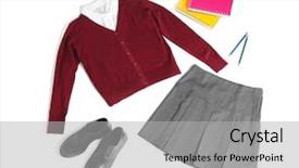  Presentation with formal - Presentation enhanced with dressing formal - school uniform and stationery background and a light gray colored foreground
