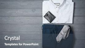  Presentation with accessories - Amazing PPT layouts having dressing formal - set of stylish male clothes backdrop and a gray colored foreground