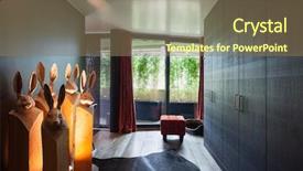  Presentation with luxury house - Audience pleasing presentation theme consisting of dressing room of a luxury house black furniture backdrop and a coral colored foreground