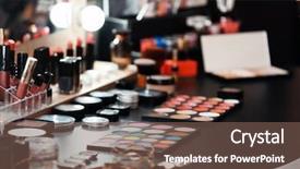  Presentation with cosmetics - Slides featuring dressing table in make background and a violet colored foreground
