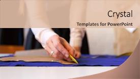  Presentation with hand world hands of jesus - Cool new slide deck with dressmaking - close-up photo of female dressmaker's backdrop and a lemonade colored foreground