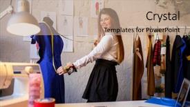  Presentation with mannequin - Beautiful slide set featuring dressmaking - image of female dressmaker backdrop and a coral colored foreground