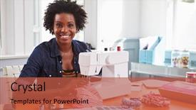  Presentation with sewing machine - Presentation theme having dressmaking - young black woman using background and a red colored foreground