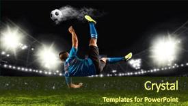  Presentation with football - Beautiful PPT layouts featuring floodlighting - football player in action backdrop and a tawny brown colored foreground