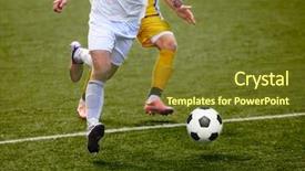  Presentation with soccer - Amazing presentation having football shoes - soccer player legs in action backdrop and a tawny brown colored foreground