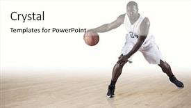  Presentation with basketball court - Slide set consisting of pro athletes - strong athletic professional basketball player background and a white colored foreground