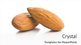  Presentation with nuts and dried fruits - PPT theme enhanced with almonds - dried almond nuts isolated background and a white colored foreground