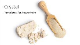  Presentation with yeast - Amazing presentation design having dried-and-fresh-yeast-blocks backdrop and a white colored foreground