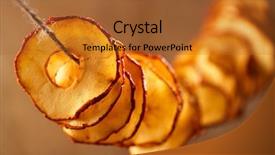  Presentation with sliced fresh papaya on wooden - PPT layouts with dried apple slices and wooden background and a red colored foreground