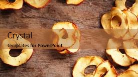  Presentation with sliced fresh papaya on wooden - Cool new presentation design with dried apple slices and wooden backdrop and a  colored foreground