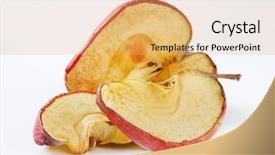  Presentation with wedges - Theme enhanced with dried apple wedges on white background and a  colored foreground