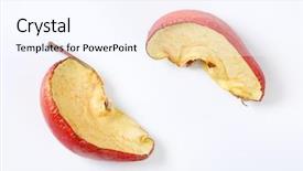  Presentation with wedges - Colorful slide deck enhanced with dried apple wedges on white backdrop and a  colored foreground