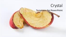  Presentation with wedges - Theme having dried apple wedges on white background and a  colored foreground